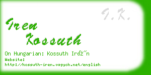 iren kossuth business card